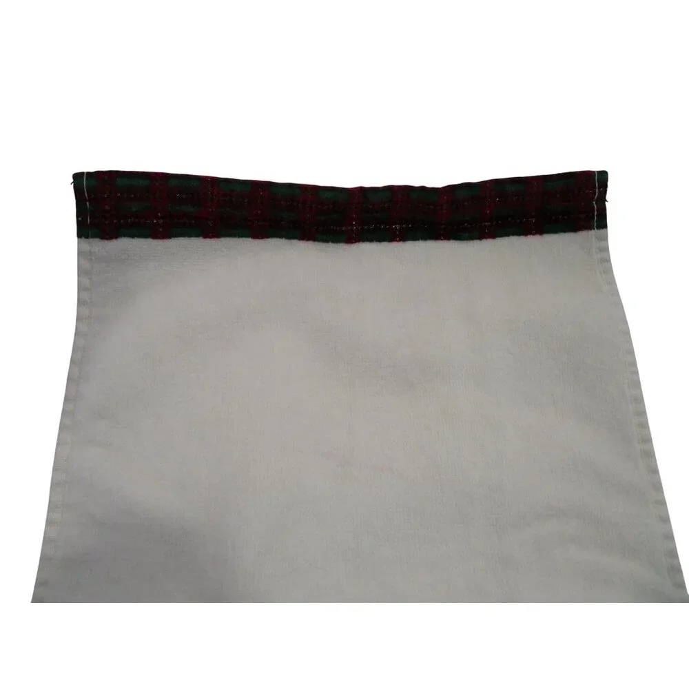 Lenox Holiday Christmas Towel Set Embroidered Holly Tartan Trim EUC